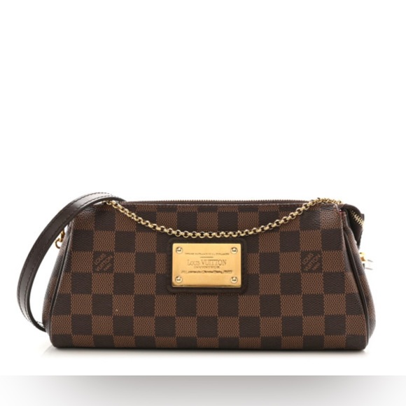 Louis Vuitton Damier Ebene Eva Clutch in Brown - Picture 1 of 13
